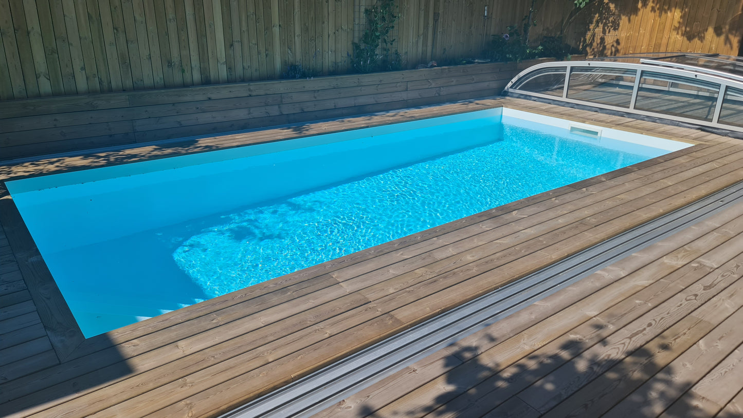 Pooloverdækning NIVO KIT 860B 4×8 (klart glas, sidedør)