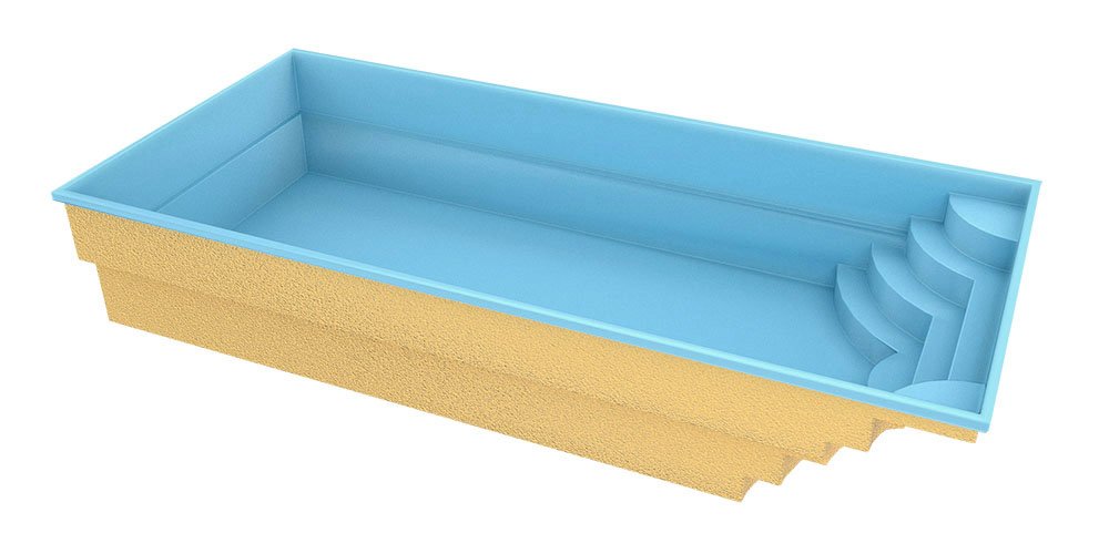 Glasfiberpool Aruba 800 8,20m x 3,70m x 1,50m