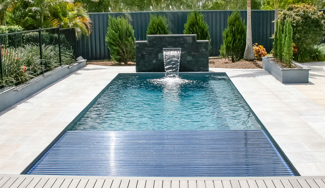 Leisurepools Reflection med lamelkasse 3,8×7,92-9,92 m, 1,28-1,78 m dybde