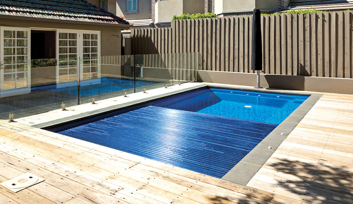 Leisurepools Reflection med lamelkasse 3,8×7,92-9,92 m, 1,28-1,78 m dybde