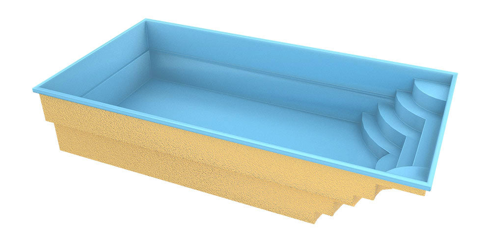 Glasfiberpool Aruba 700 7,20m x 3,70m x 1,50m