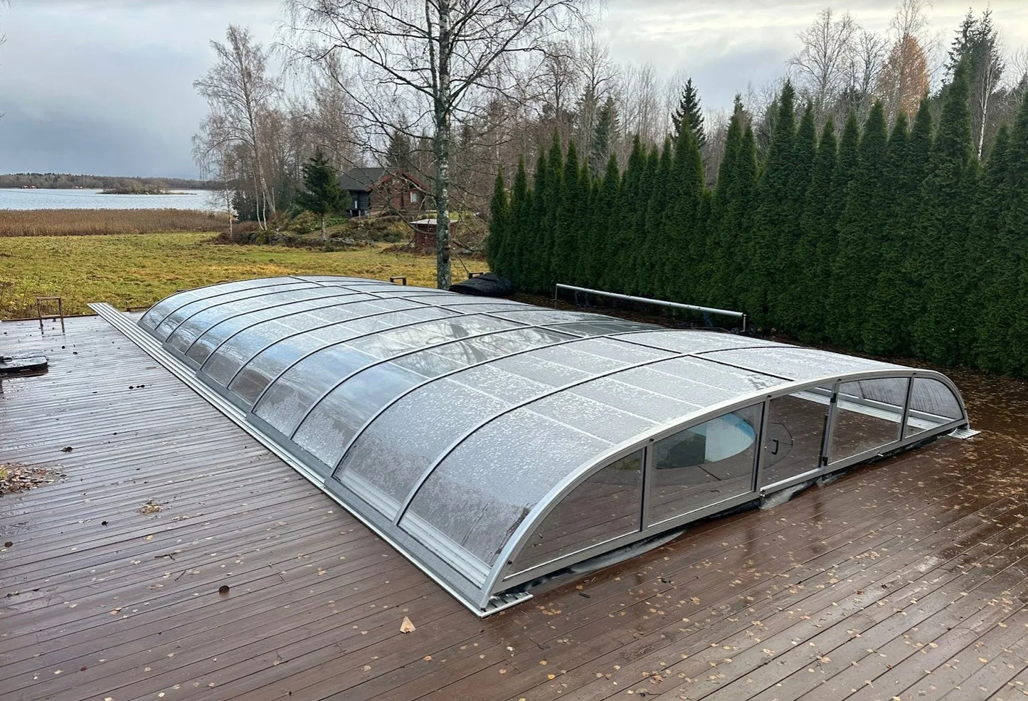 Pooltag NIVO KIT A 4×8 (klart glas, ANOX, hoveddør)