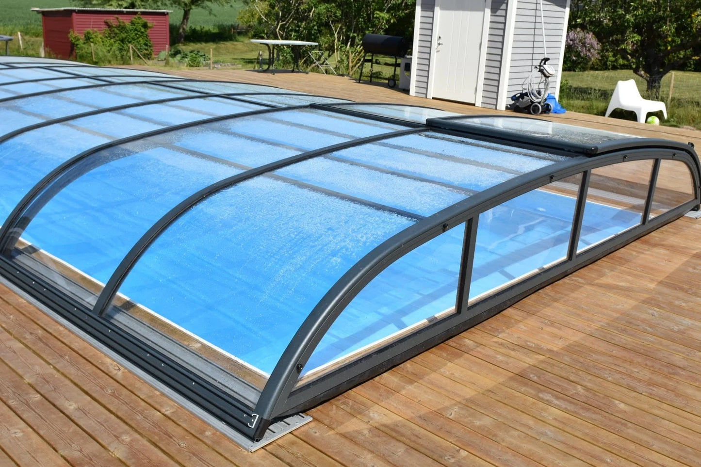 Pooloverdækning NIVO KIT 1060B 4×10 (klart glas, sidedør)