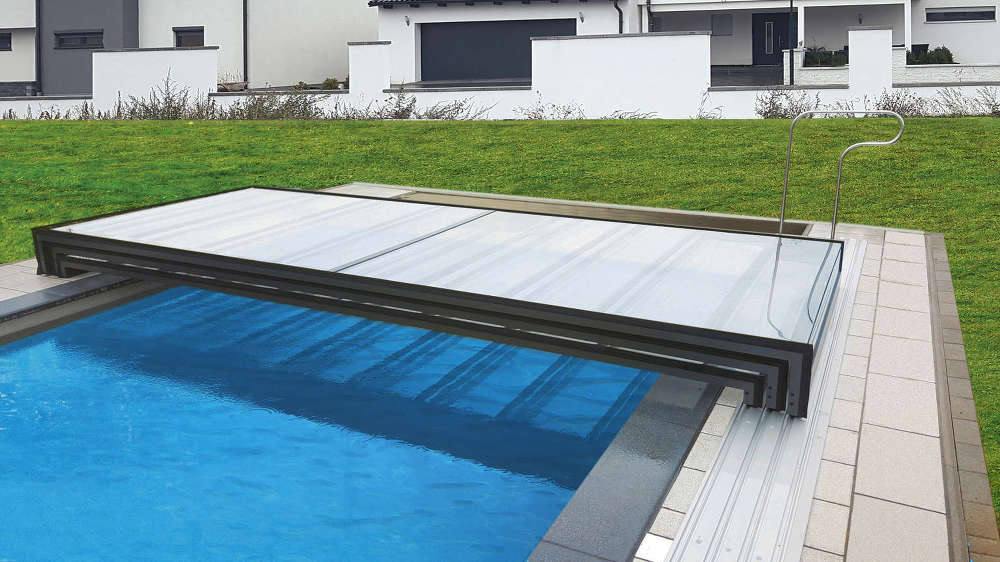 Pooltag Master PLUS 4×8 enkelt skinne, 6 mm klar plast
