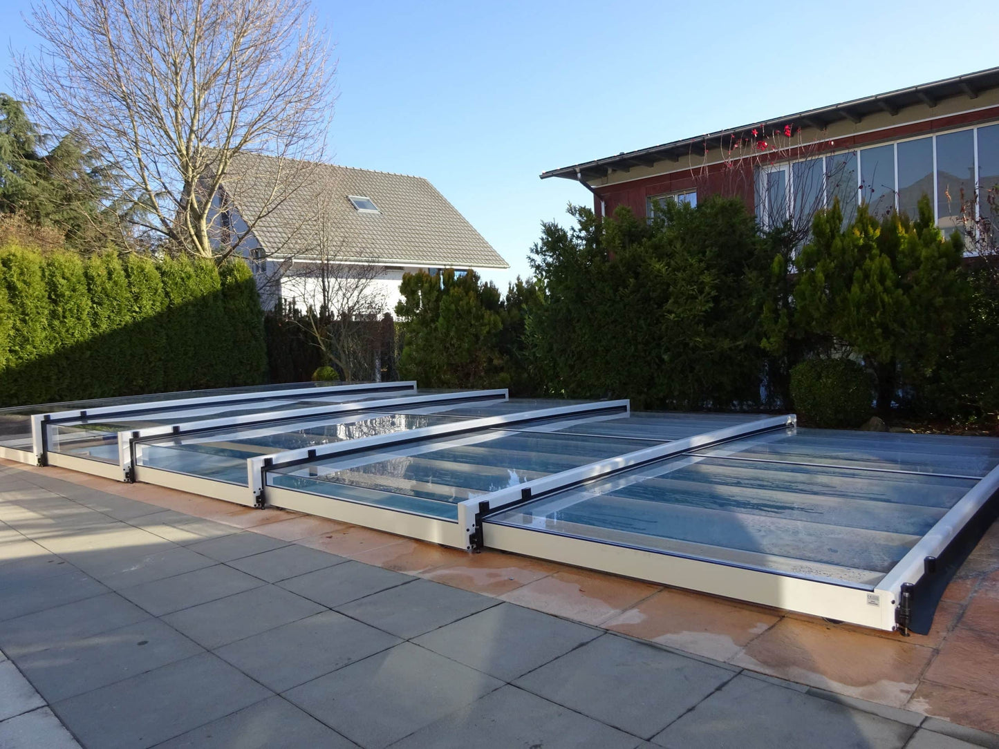 Pooltag Master PLUS 4×8 enkelt skinne, 6 mm klar plast