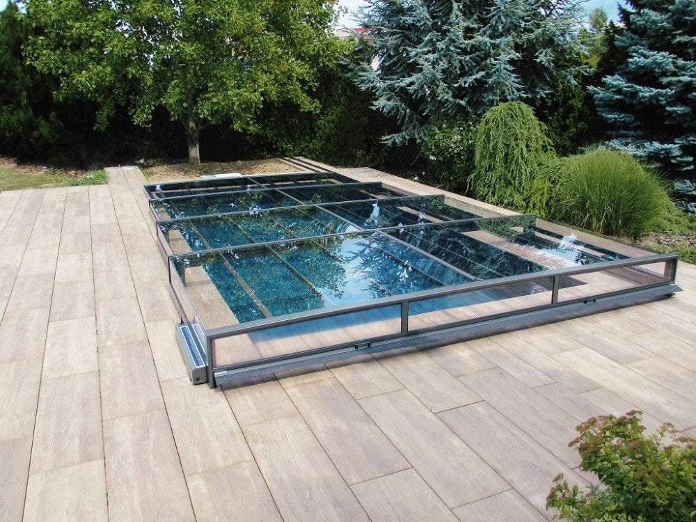 Pooltag Master PLUS 4×8 enkelt skinne, 6 mm klar plast