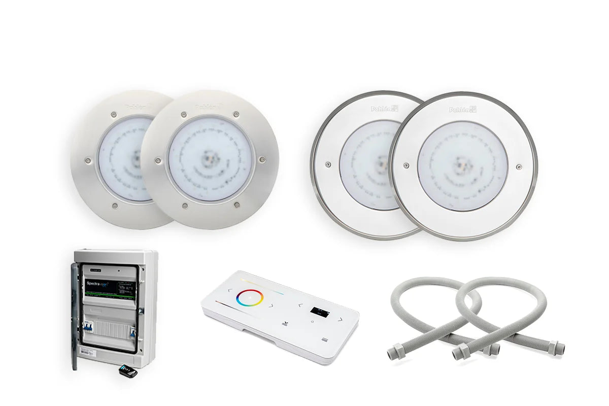 Pool lights in stainless steel