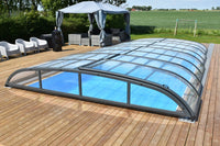 Pooloverdækning NIVO KIT 750B 3,5×7 (klart glas, sidedør)