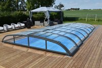 Pooloverdækning NIVO KIT 750B 3,5×7 (klart glas, sidedør)