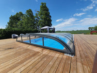 Pooloverdækning NIVO KIT 750B 3,5×7 (klart glas, sidedør)