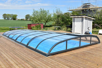 Pooloverdækning NIVO KIT 750B 3,5×7 (klart glas, sidedør)