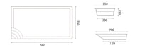 Glasfiberpool Papeete 700 7,00m x 3,50m x 1,50m