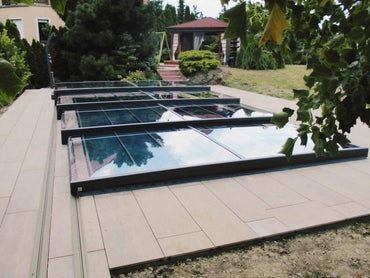 Pooltag Master PLUS 3×6 enkelt skinne, 6 mm klar plast2