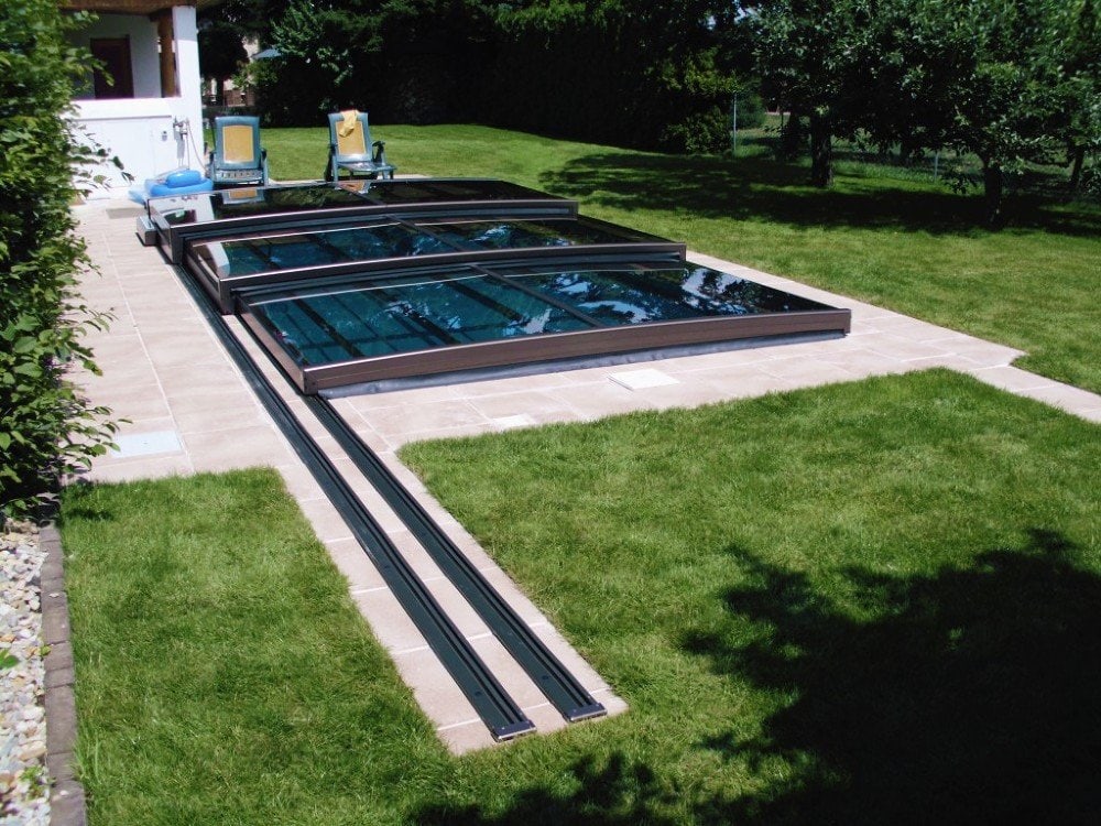 Pooltag Master PLUS 3×6 enkelt skinne, 6 mm klar plast2